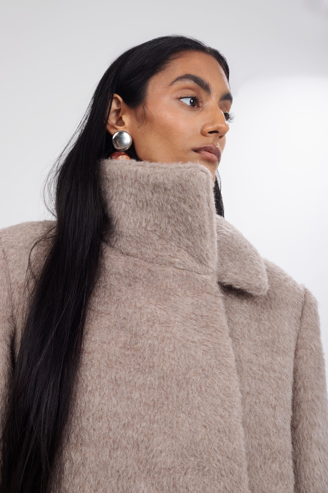 Alpaca Jacket with Hand-Carved Wooden Buckle