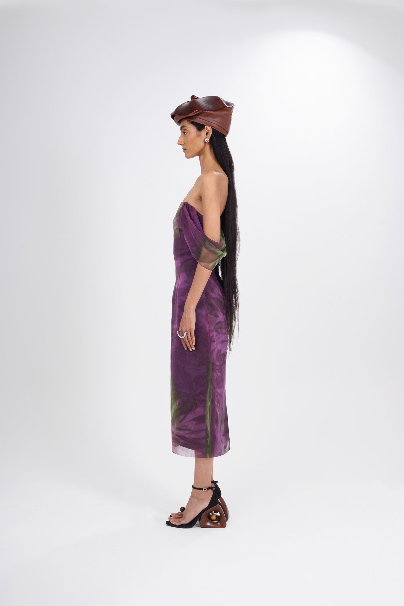 Iris Midi Dress in Hand-Dyed Silk