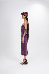 Iris Midi Dress in Hand-Dyed Silk