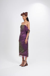 Iris Midi Dress in Hand-Dyed Silk
