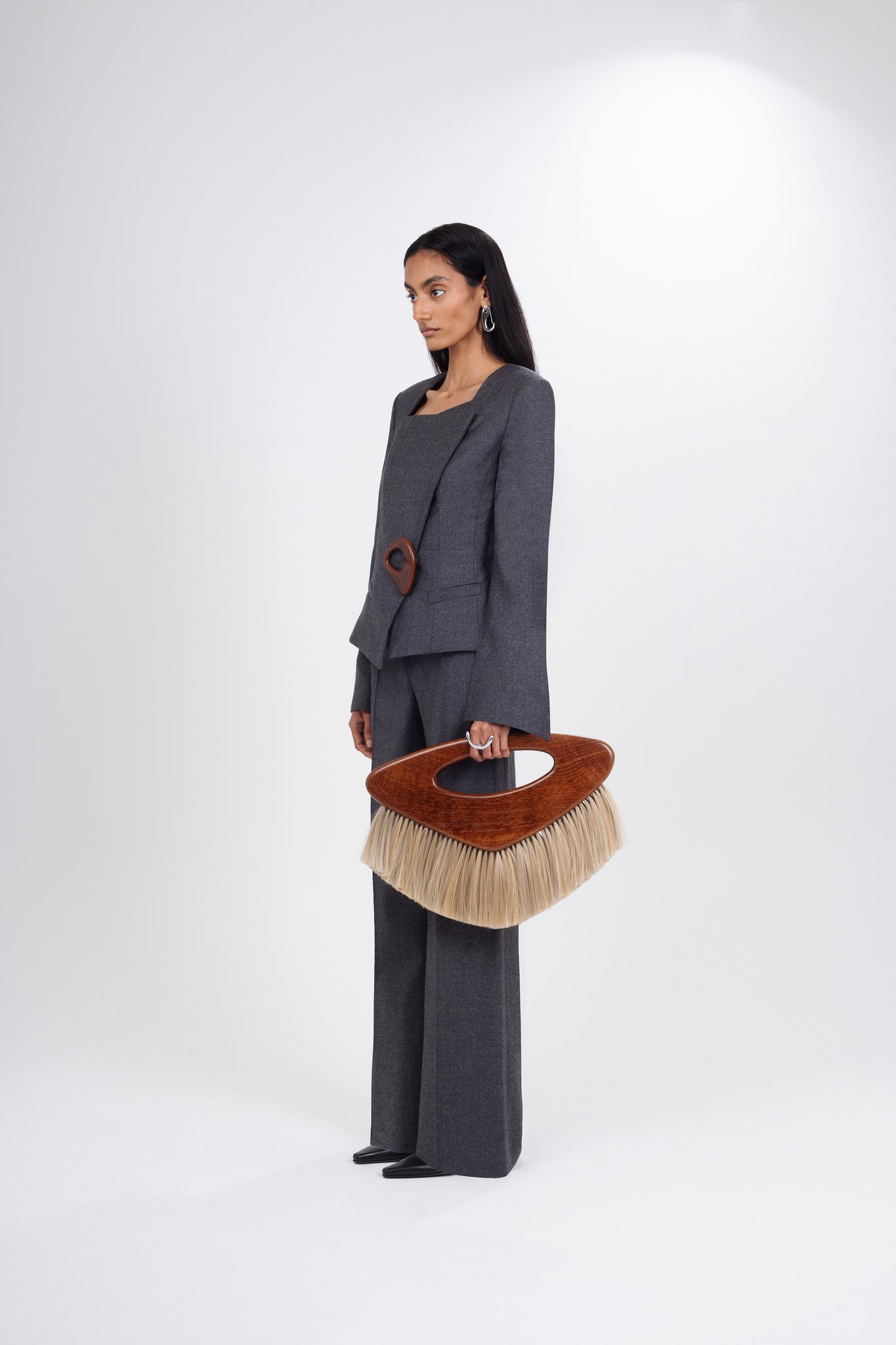 Noor Jacket with Hand-Carved Wooden Detail