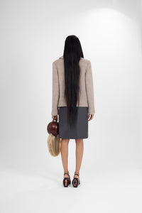 Alpaca Jacket with Hand-Carved Wooden Buckle